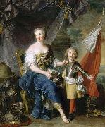 Jjean-Marc nattier Portrait of Jeanne Louise de Lorraine, Mademoiselle de Lambesc (1711-1772) and her brother Louis de Lorraine, Count then Prince of Brionne china oil painting artist